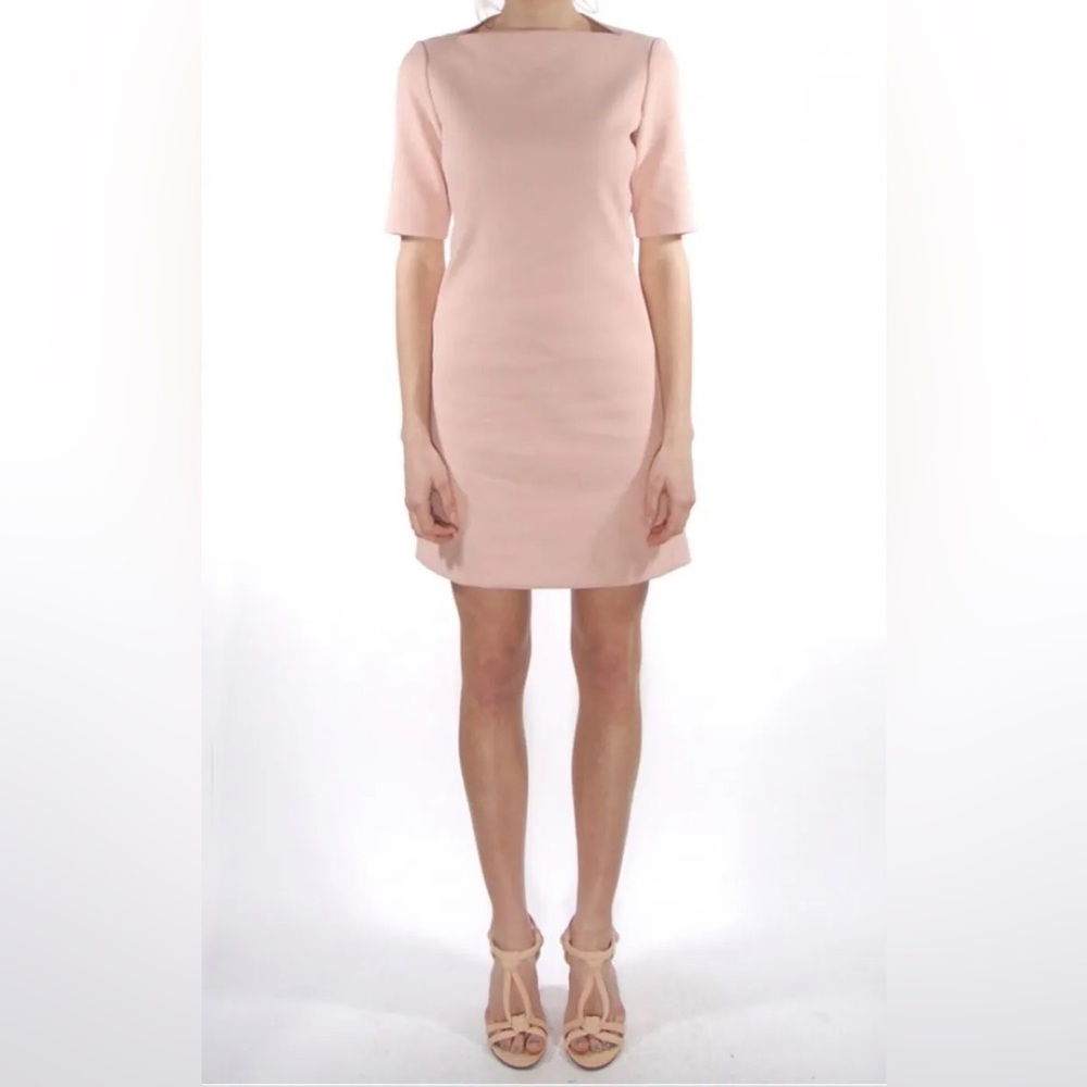 Pink boatneck theory dress